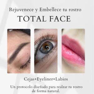 Total Face Micropigmentación (Cejas + Labios + Eyeliner)